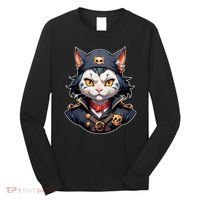 Pirate Cat With Bandana Long Sleeve Shirt thumb 0