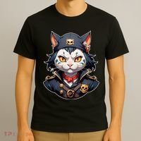 Pirate Cat With Bandana T-Shirt thumb 3