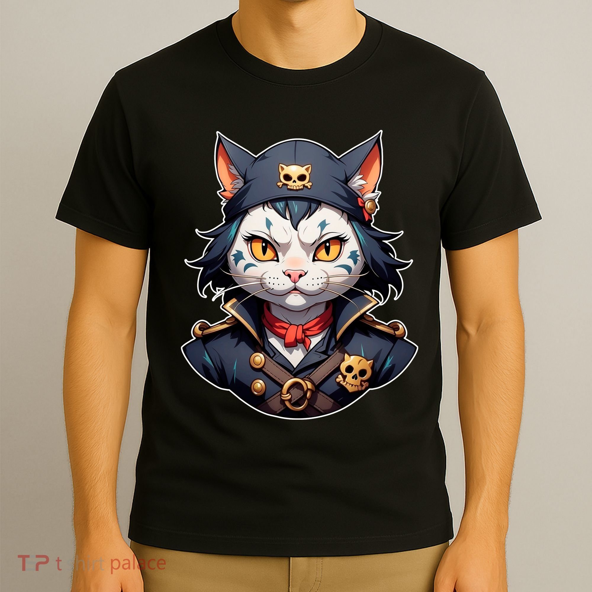 Pirate Cat With Bandana T-Shirt