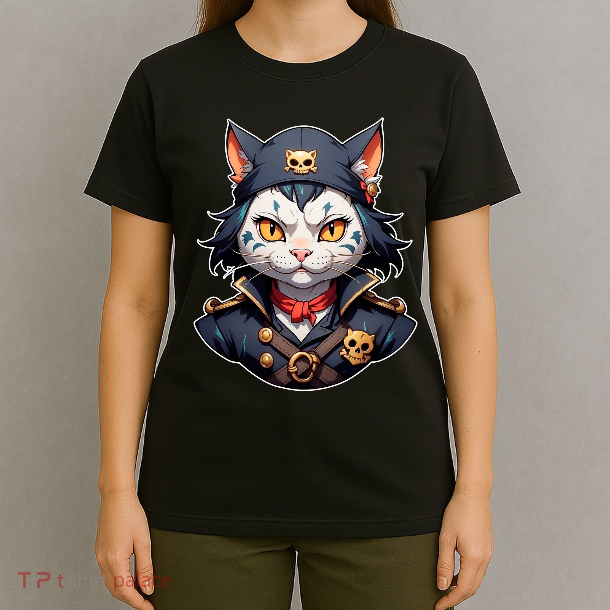 Pirate Cat With Bandana T-Shirt