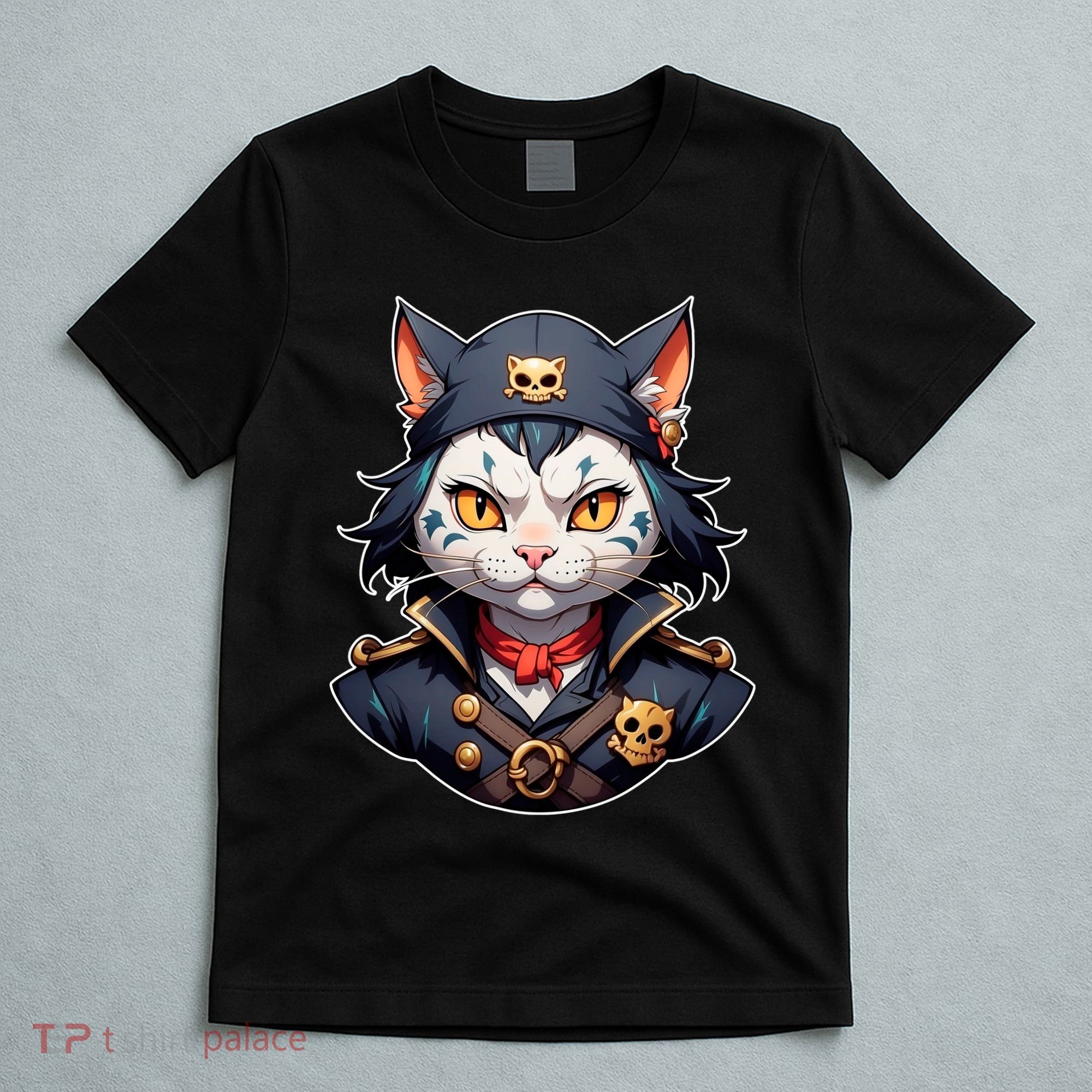 Pirate Cat With Bandana T-Shirt