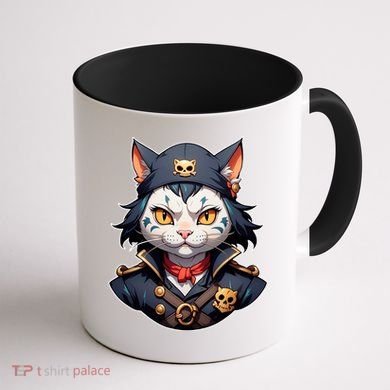 Pirate Cat With Bandana Coffee Mug back