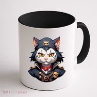 Pirate Cat With Bandana Coffee Mug thumb 1