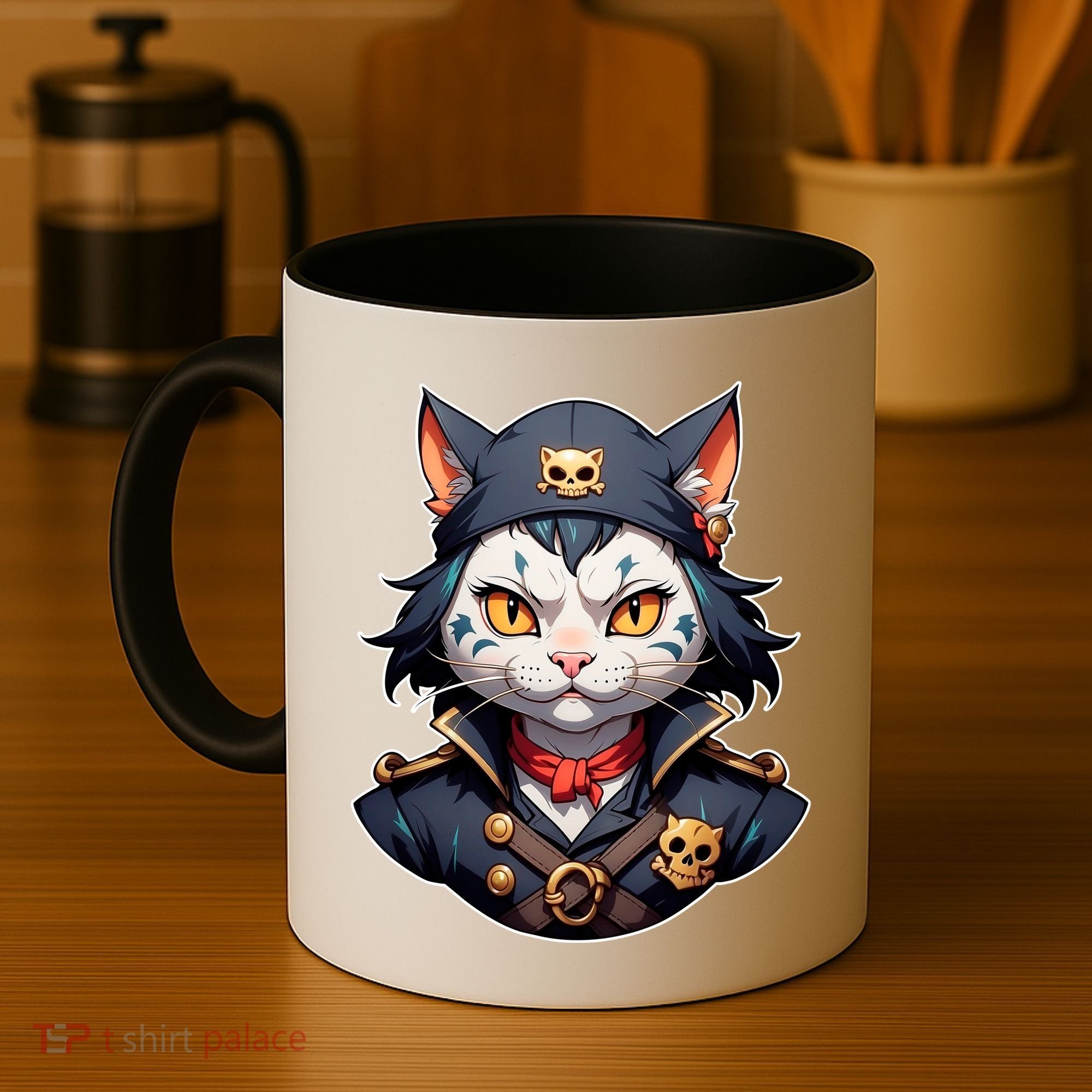 Pirate Cat With Bandana Coffee Mug