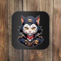 Pirate Cat With Bandana Coaster thumb 0