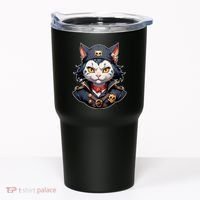 Pirate Cat With Bandana Tumbler thumb 0