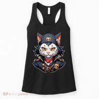 Pirate Cat With Bandana Women's Tank Top thumb 0