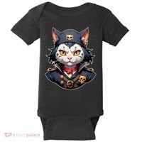 Pirate Cat With Bandana Baby Bodysuit thumb 0