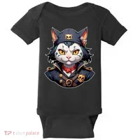 Pirate Cat With Bandana Baby Bodysuit thumb 0