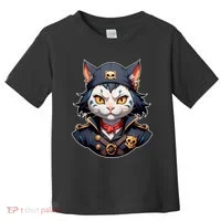Pirate Cat With Bandana Toddler T-Shirt thumb 0