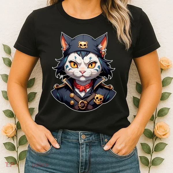 Pirate Cat With Bandana Women's T-Shirt