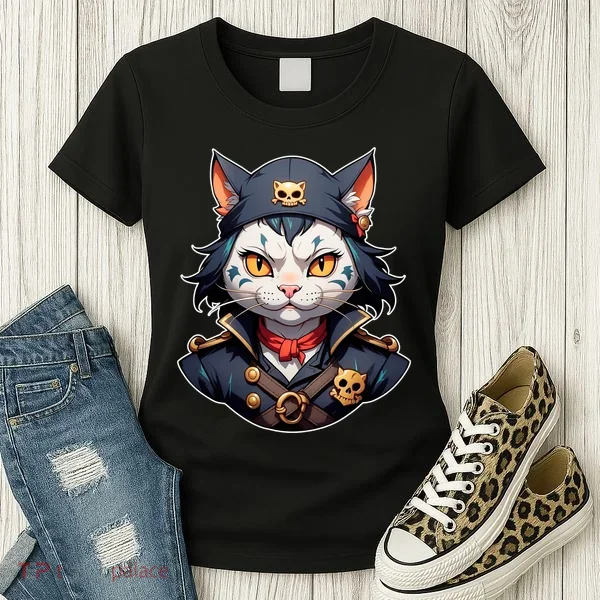Pirate Cat With Bandana Women's T-Shirt