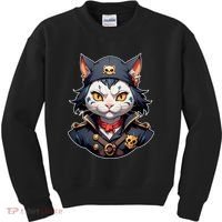 Pirate Cat With Bandana Kids Sweatshirt thumb 0