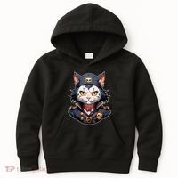 Pirate Cat With Bandana Kids Hoodie thumb 0