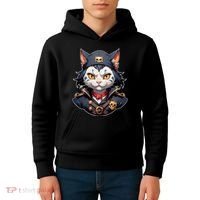 Pirate Cat With Bandana Kids Hoodie thumb 4