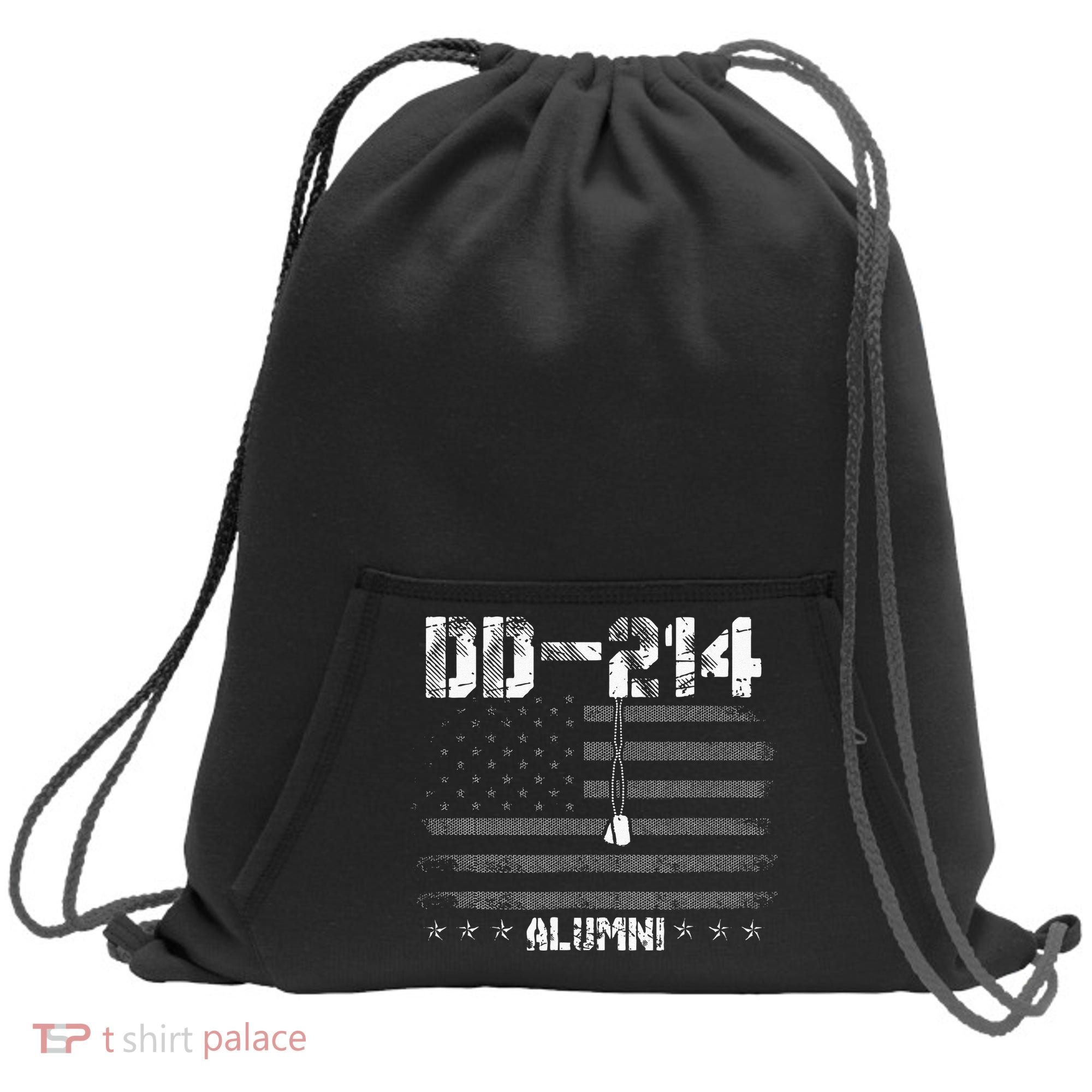 Patriotic DD 214 Alumni Military Veteran Sweatshirt Cinch Pack Bag