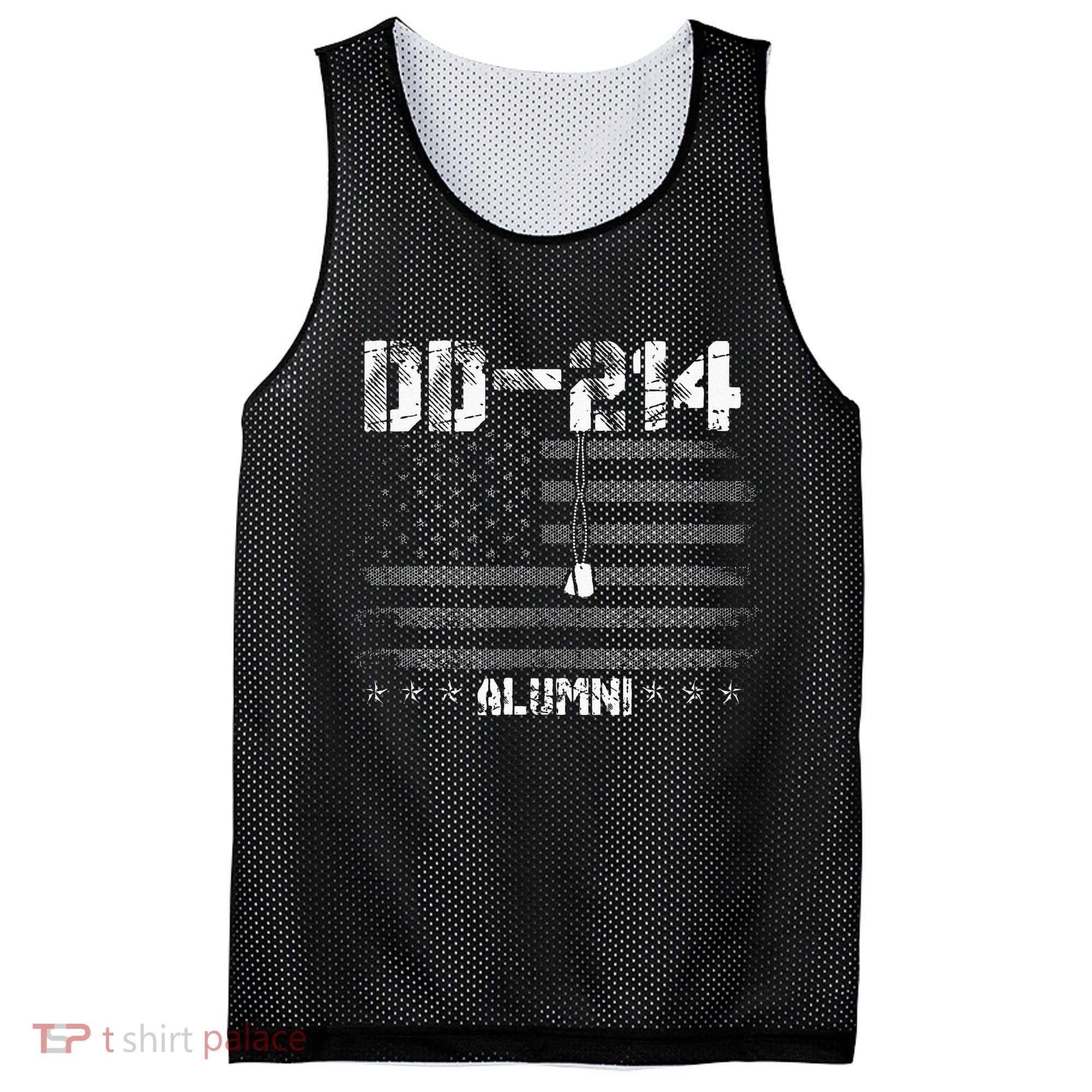 Patriotic DD 214 Alumni Military Veteran Mesh Reversible Basketball Jersey Tank