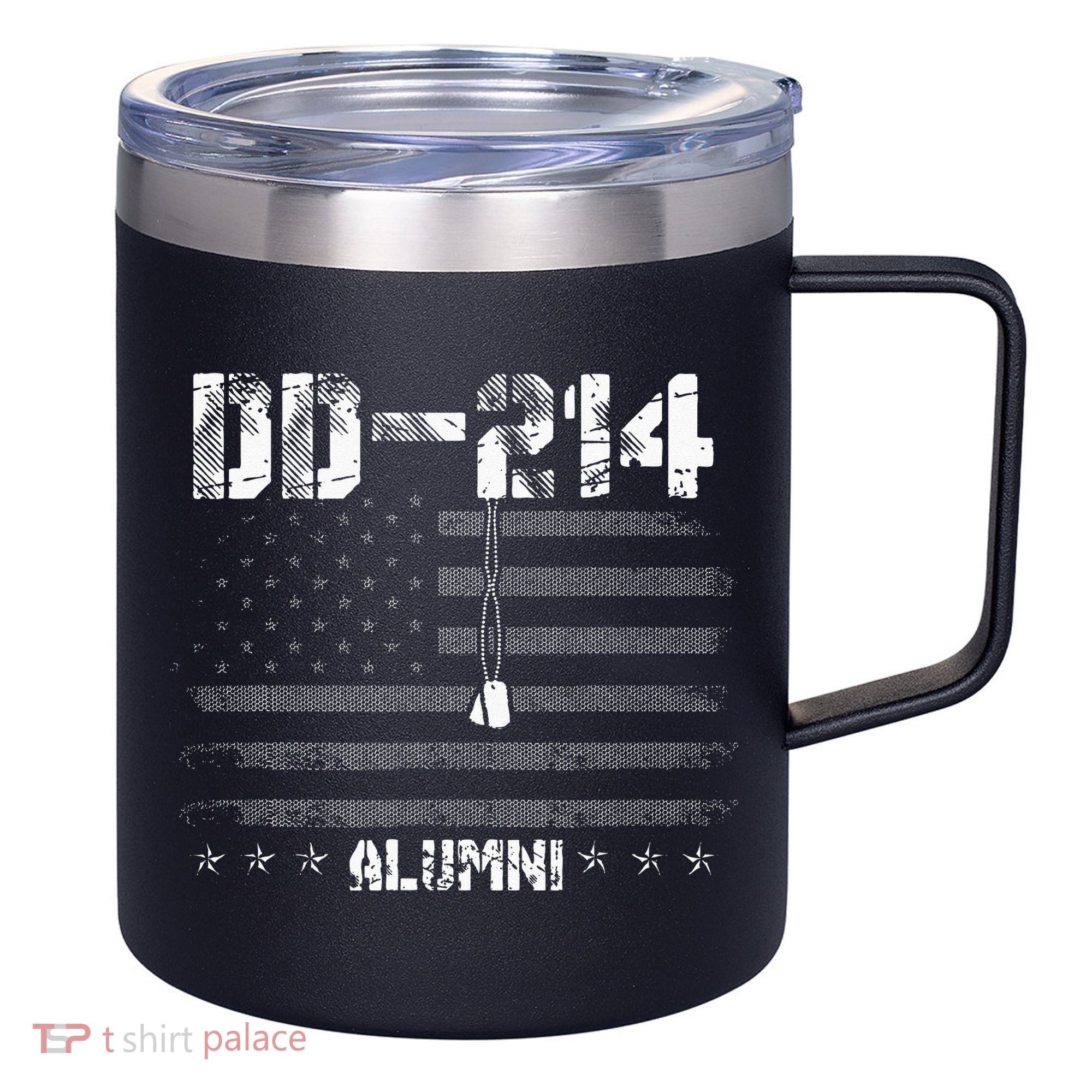Patriotic DD 214 Alumni Military Veteran 12oz Stainless Steel Coffee Mug