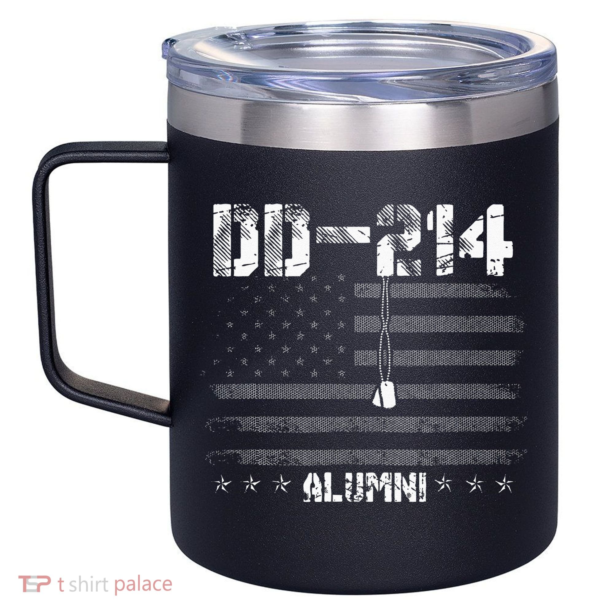 Patriotic DD 214 Alumni Military Veteran 12oz Stainless Steel Coffee Mug