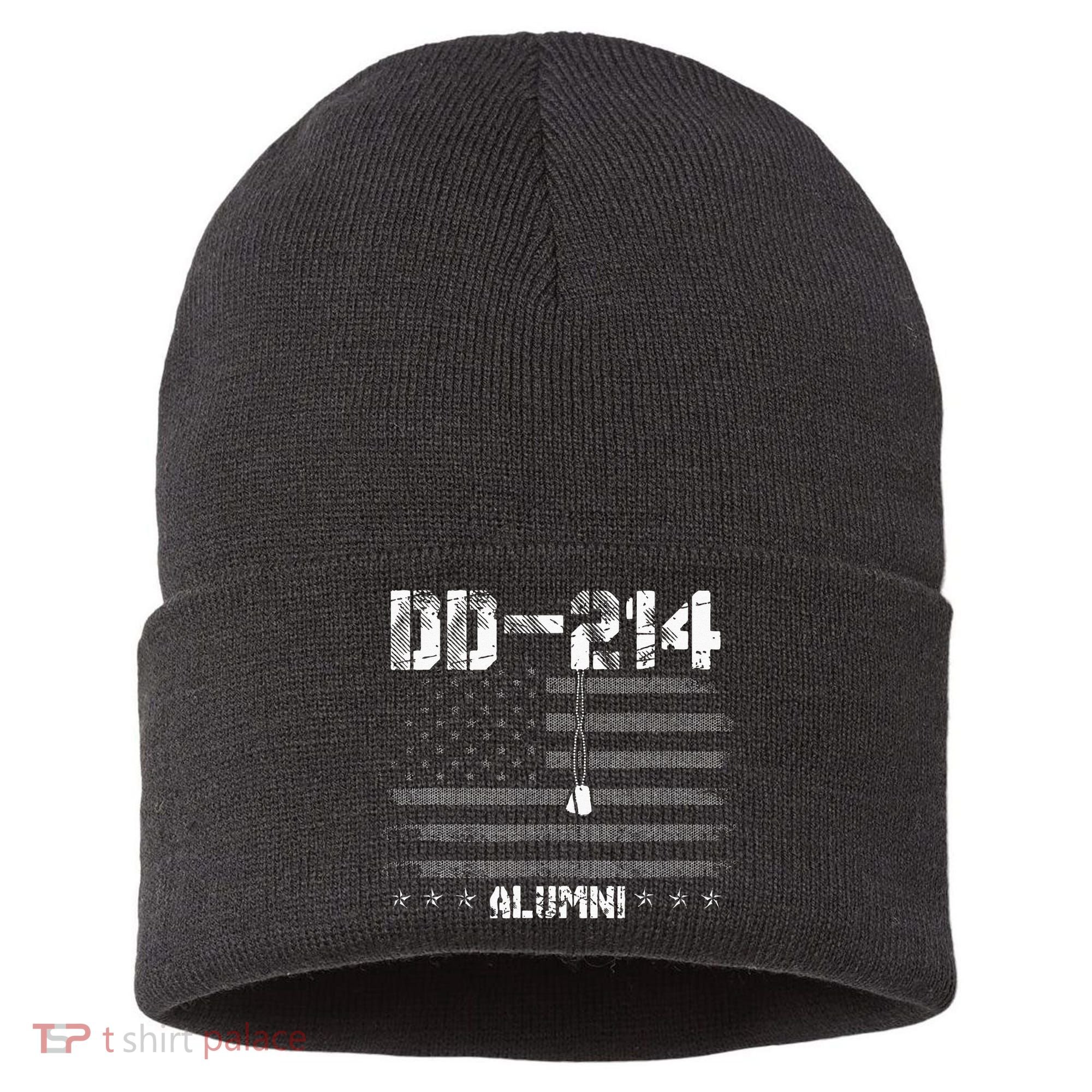 Patriotic DD 214 Alumni Military Veteran Sustainable Knit Beanie