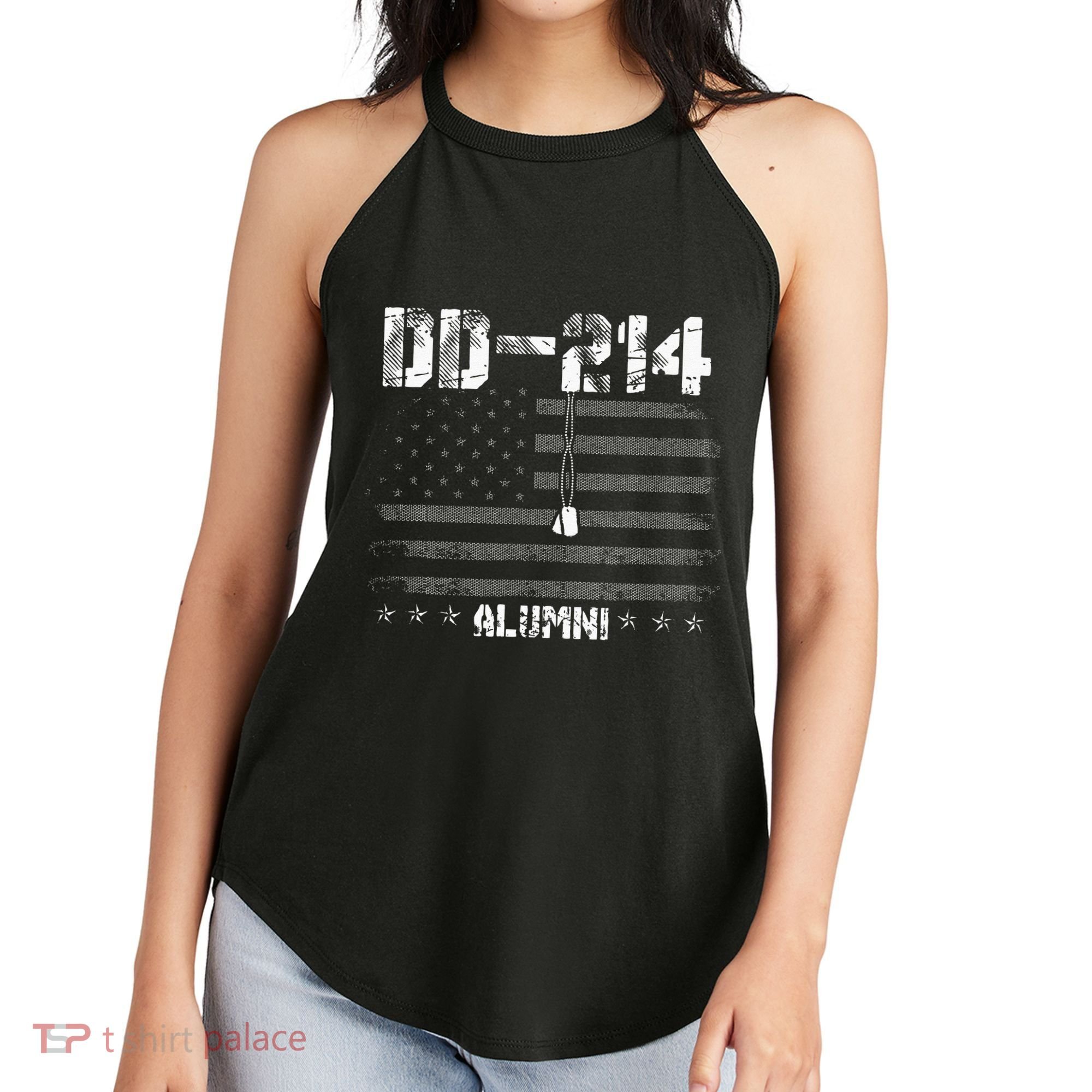 Patriotic DD 214 Alumni Military Veteran Women's Perfect Tri Rocker Tank