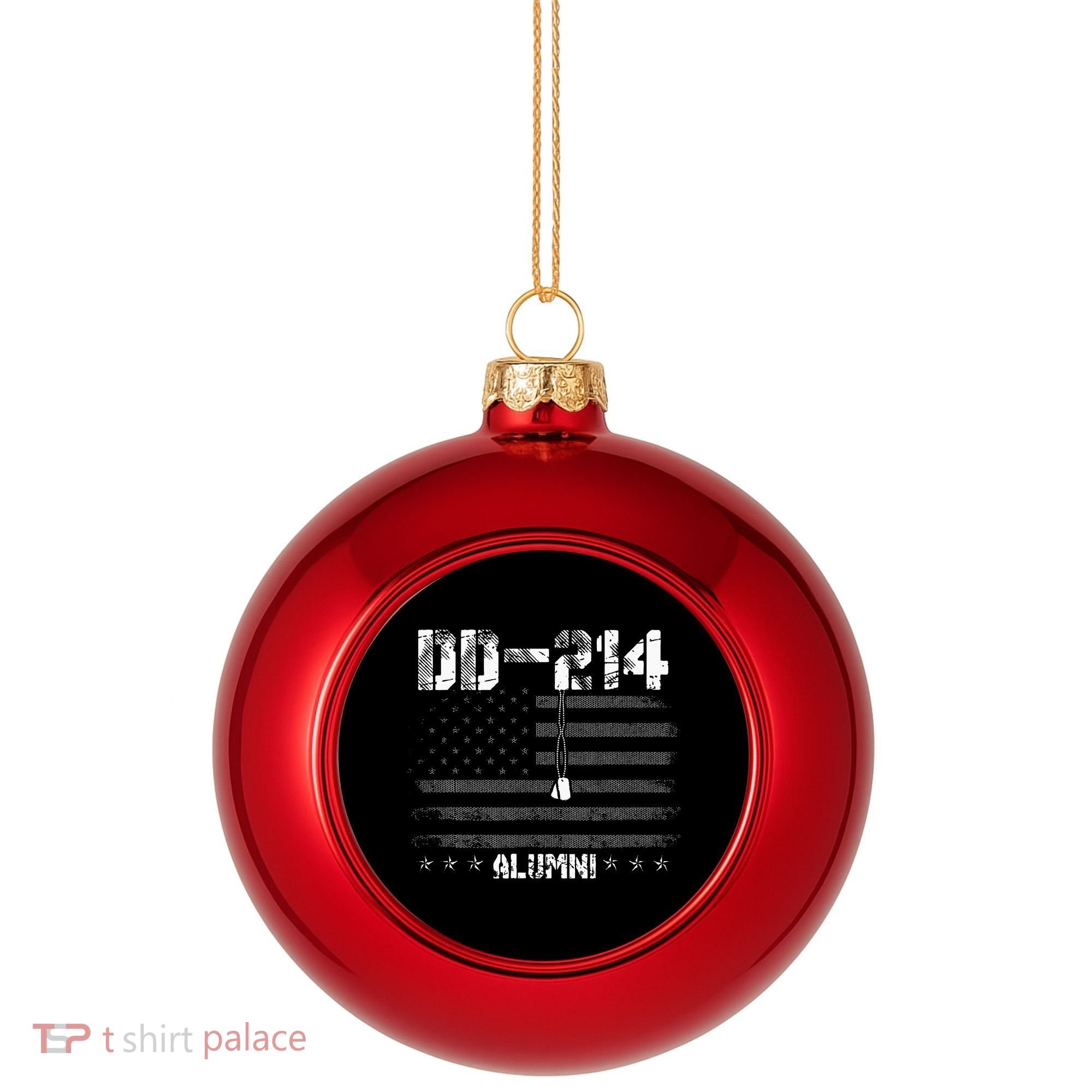 Patriotic DD 214 Alumni Military Veteran Plastic Christmas Ball Ornament