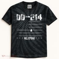 Patriotic DD 214 Alumni Military Veteran Kids Tie-Dye T-Shirt thumb 0