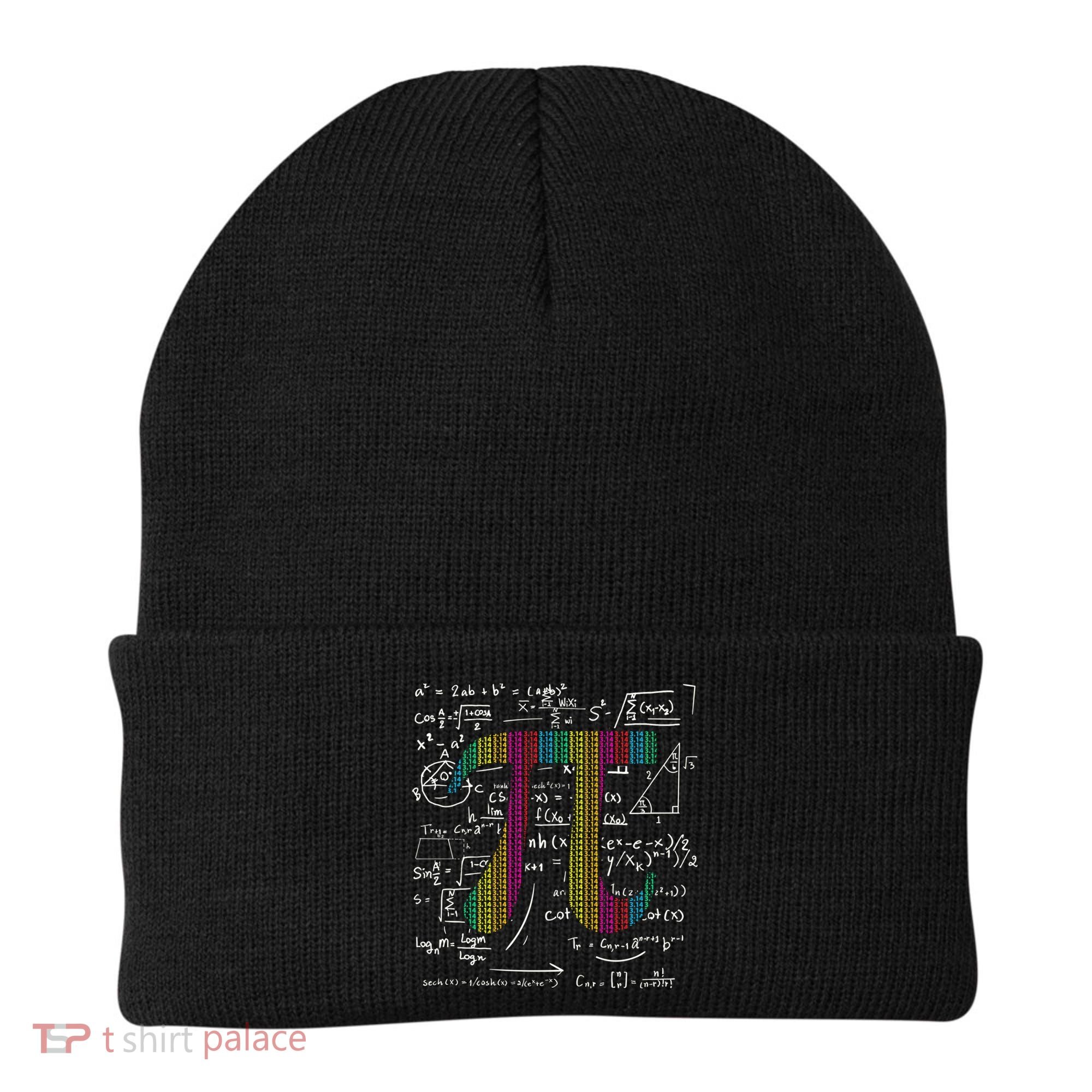 Pi Day 3 14 Pi Symbol With Math Equations Gift For Math Geek Meaningful Gift Beanie