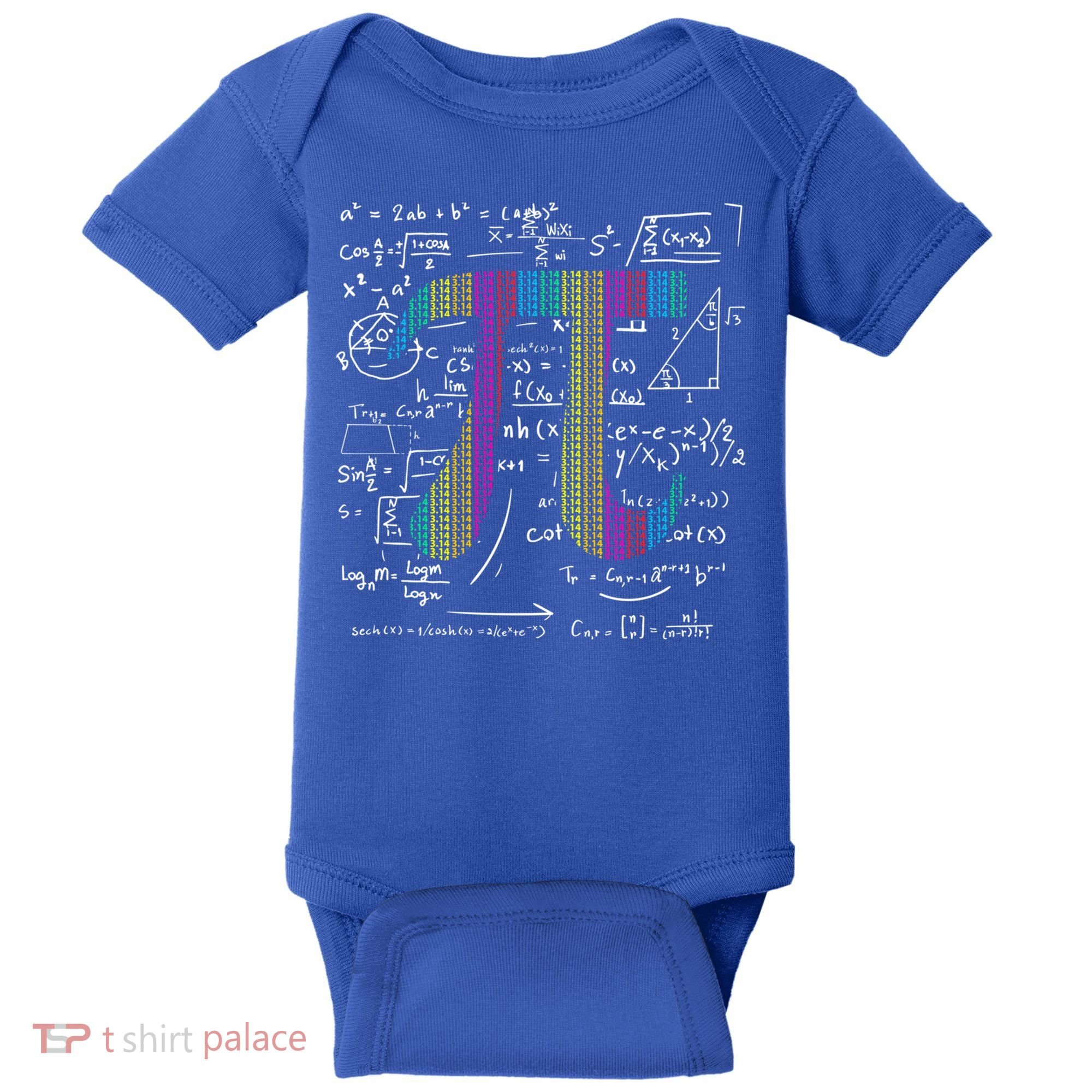 Pi Day 3 14 Pi Symbol With Math Equations Gift For Math Geek Meaningful Gift Baby Bodysuit