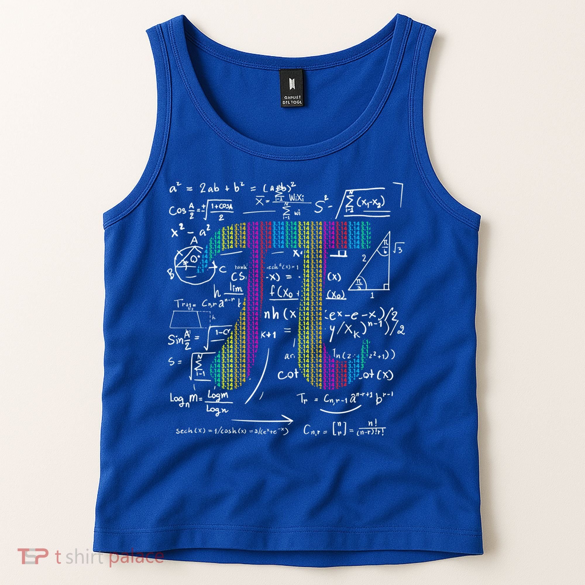 Pi Day 3 14 Pi Symbol With Math Equations Gift For Math Geek Meaningful Gift Tank Top