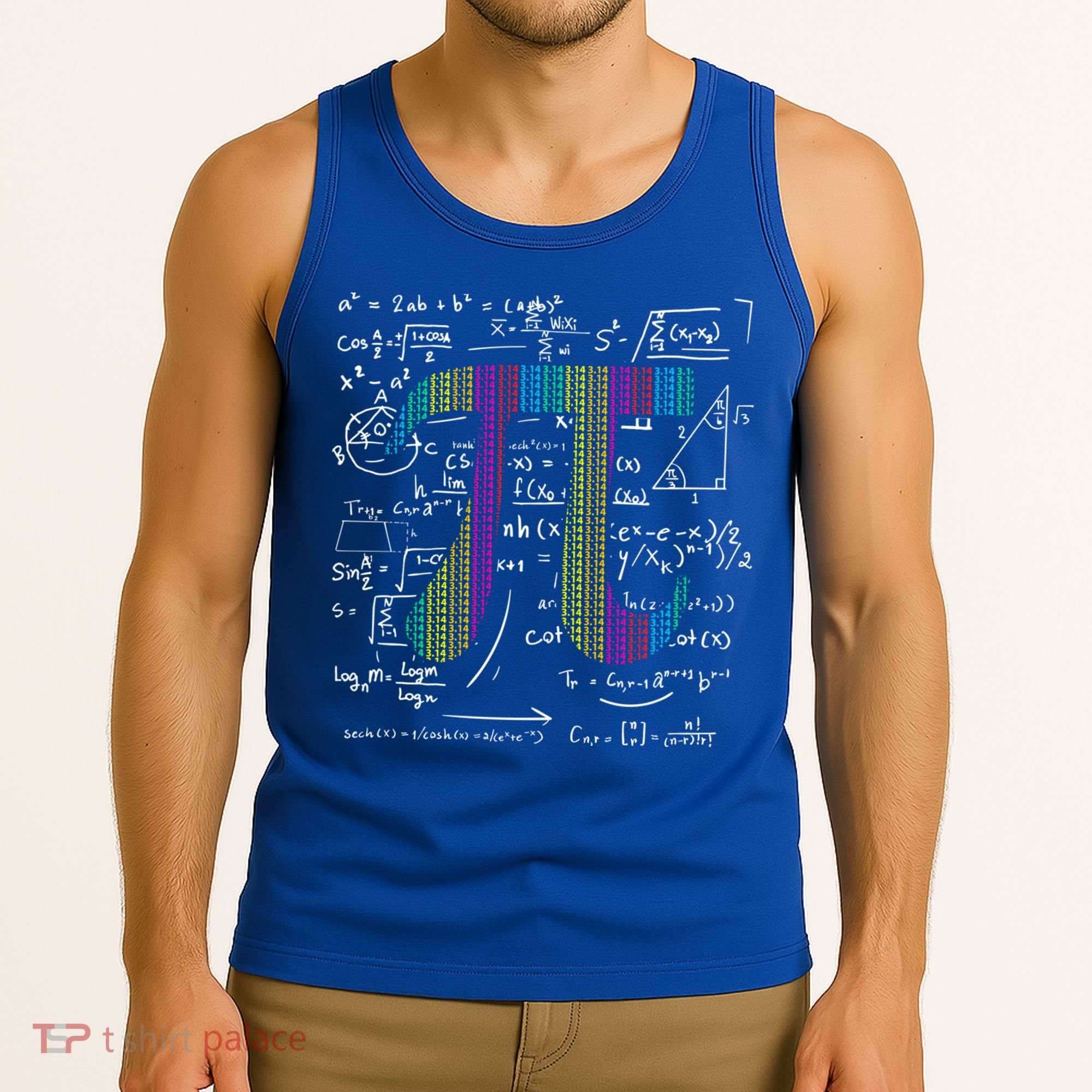 Pi Day 3 14 Pi Symbol With Math Equations Gift For Math Geek Meaningful Gift Tank Top