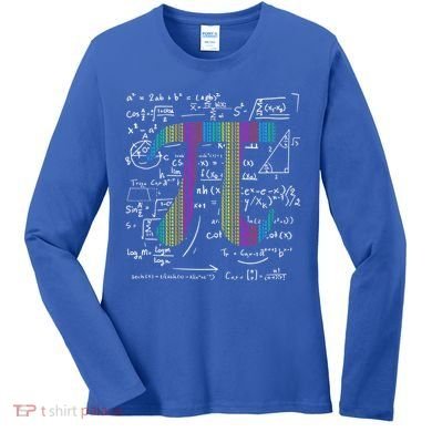 Pi Day 3 14 Pi Symbol With Math Equations Gift For Math Geek Meaningful Gift Women's Long Sleeve Shirt