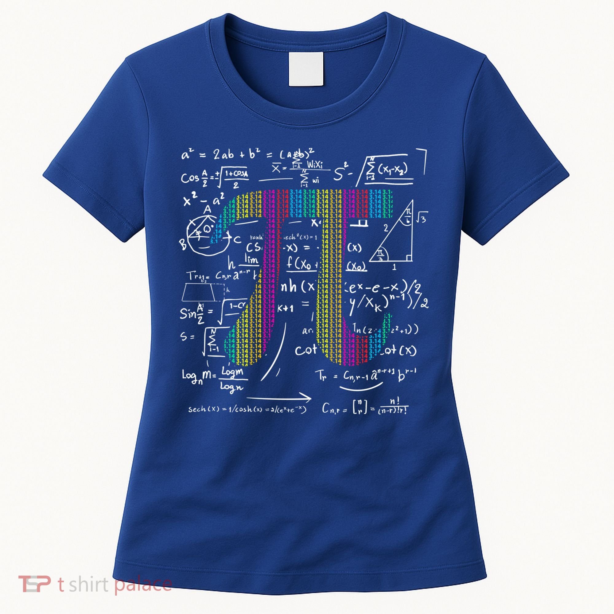 Pi Day 3 14 Pi Symbol With Math Equations Gift For Math Geek Meaningful Gift Women's T-Shirt