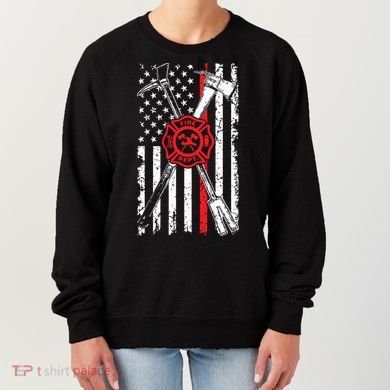 Patriotic Design Axe Halligan Thin Line Red Firefighter Women's Sweatshirt