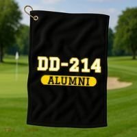 Patriotic Dd214 Alumni Golf Towel thumb 1