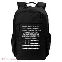 Pro Democracy Abraham Lincoln Quote Stand Up For Freedom Backpack thumb 0