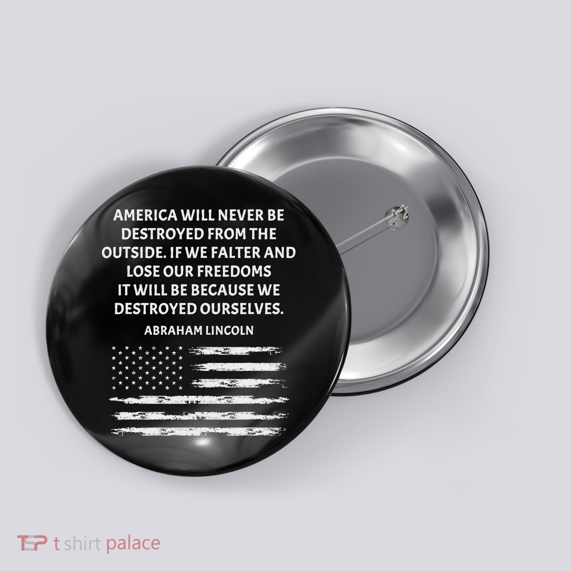 Pro Democracy Abraham Lincoln Quote Stand Up For Freedom Button