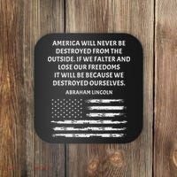 Pro Democracy Abraham Lincoln Quote Stand Up For Freedom Coaster thumb 0