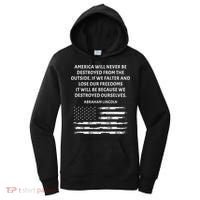 Pro Democracy Abraham Lincoln Quote Stand Up For Freedom Women's Hoodie thumb 0