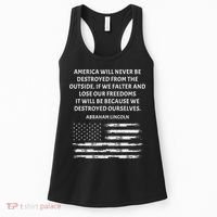 Pro Democracy Abraham Lincoln Quote Stand Up For Freedom Women's Tank Top thumb 0