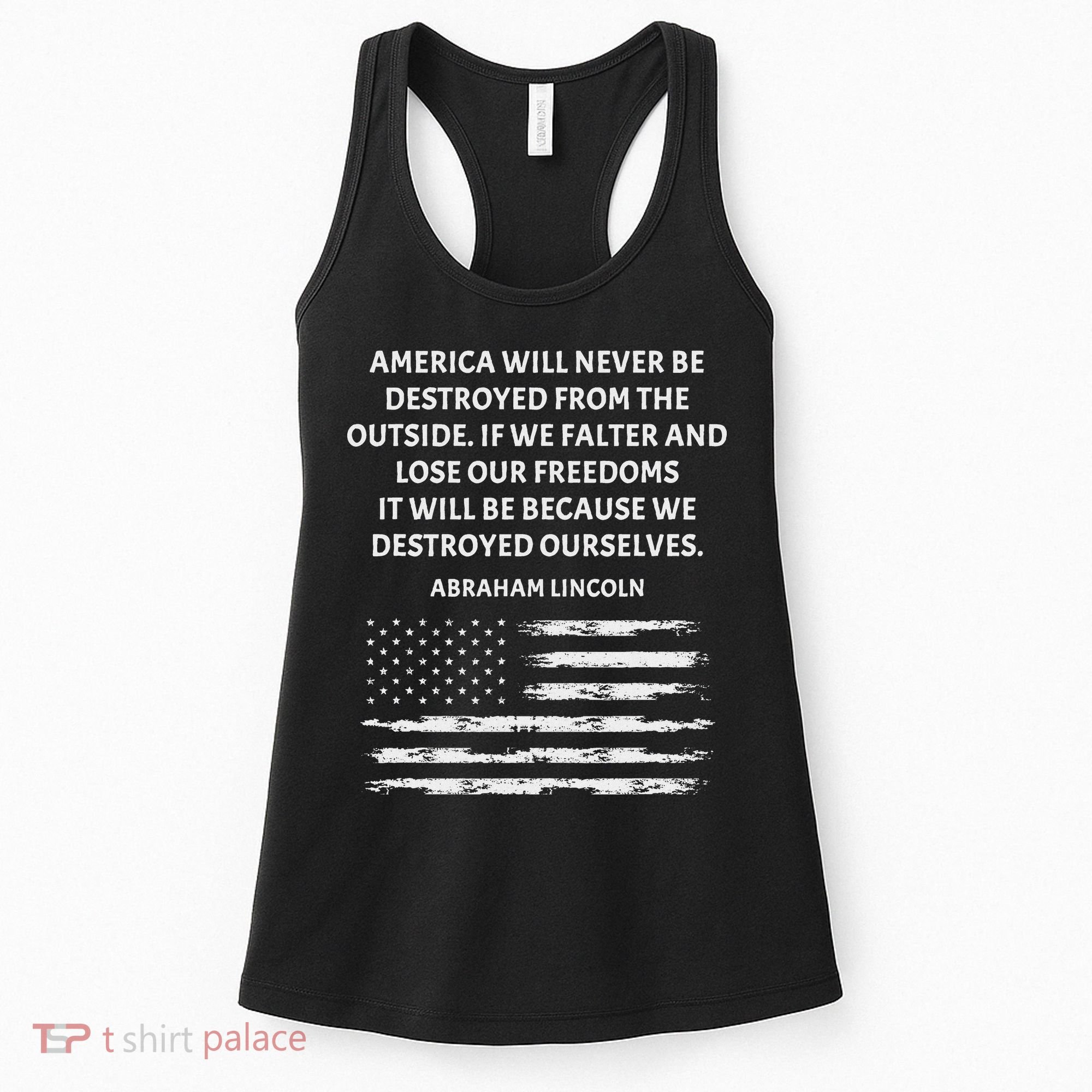 Pro Democracy Abraham Lincoln Quote Stand Up For Freedom Women's Tank Top