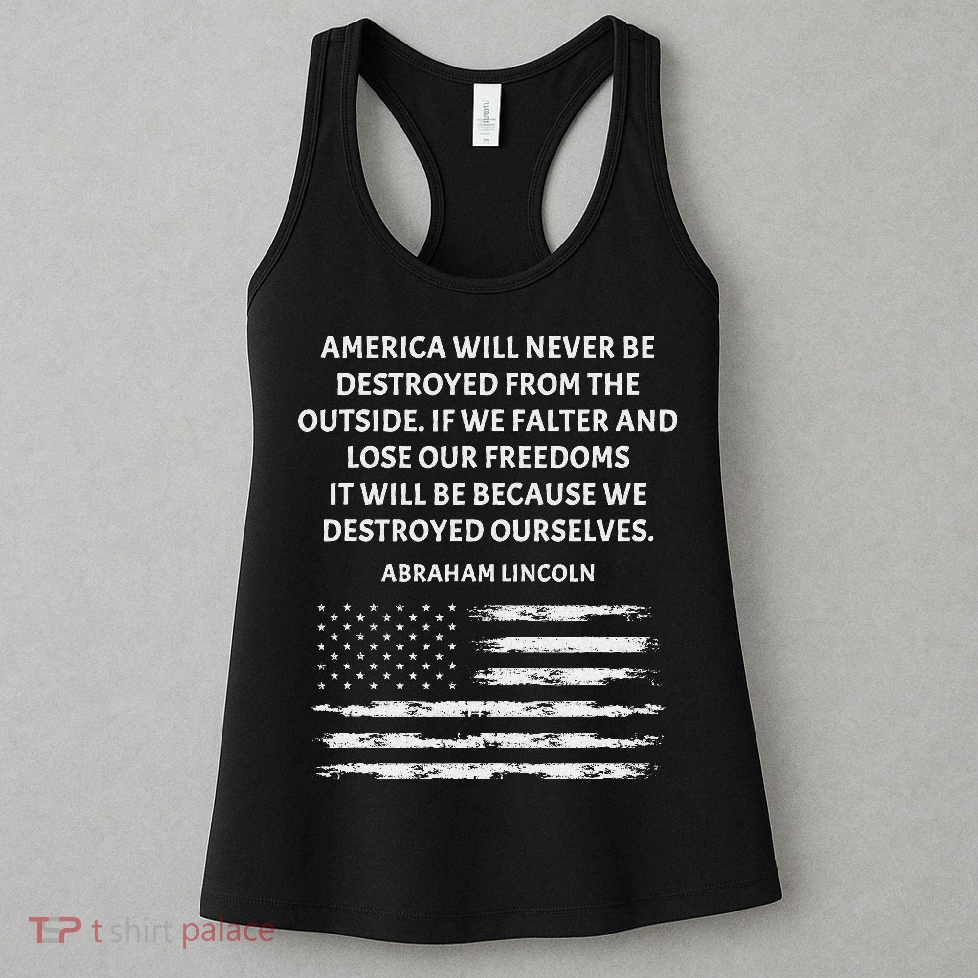 Pro Democracy Abraham Lincoln Quote Stand Up For Freedom Women's Tank Top