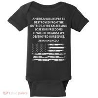 Pro Democracy Abraham Lincoln Quote Stand Up For Freedom Baby Bodysuit thumb 0
