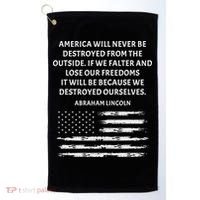 Pro Democracy Abraham Lincoln Quote Stand Up For Freedom Golf Towel thumb 0
