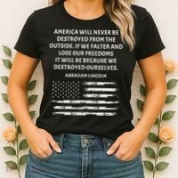 Pro Democracy Abraham Lincoln Quote Stand Up For Freedom Women's T-Shirt thumb 2