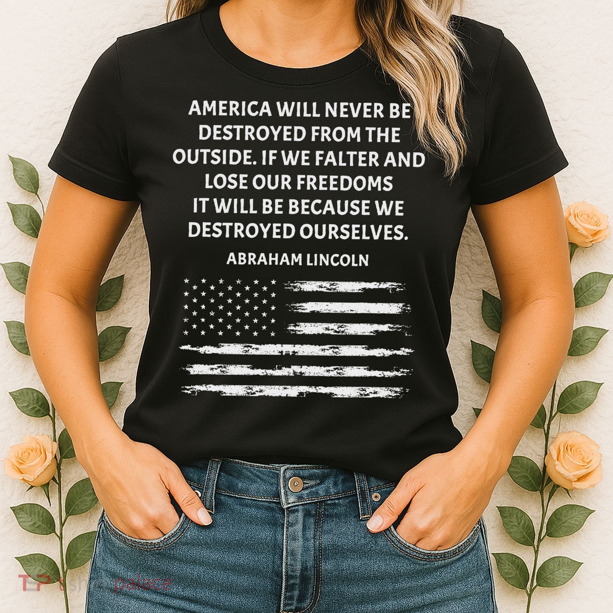 Pro Democracy Abraham Lincoln Quote Stand Up For Freedom Women's T-Shirt