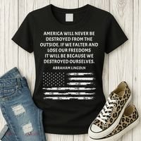 Pro Democracy Abraham Lincoln Quote Stand Up For Freedom Women's T-Shirt thumb 3