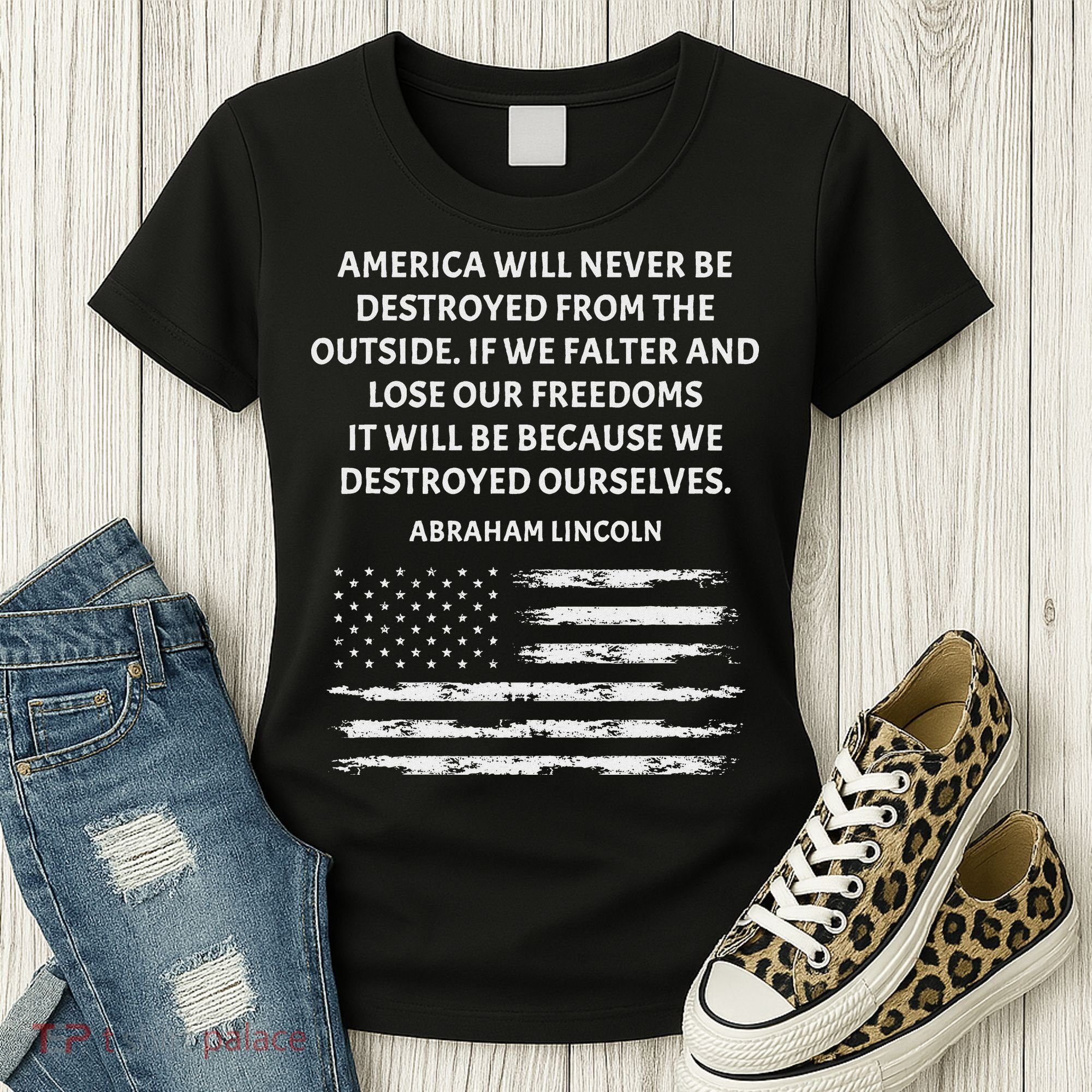 Pro Democracy Abraham Lincoln Quote Stand Up For Freedom Women's T-Shirt
