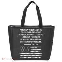 Pro Democracy Abraham Lincoln Quote Stand Up For Freedom Tote Bag thumb 0