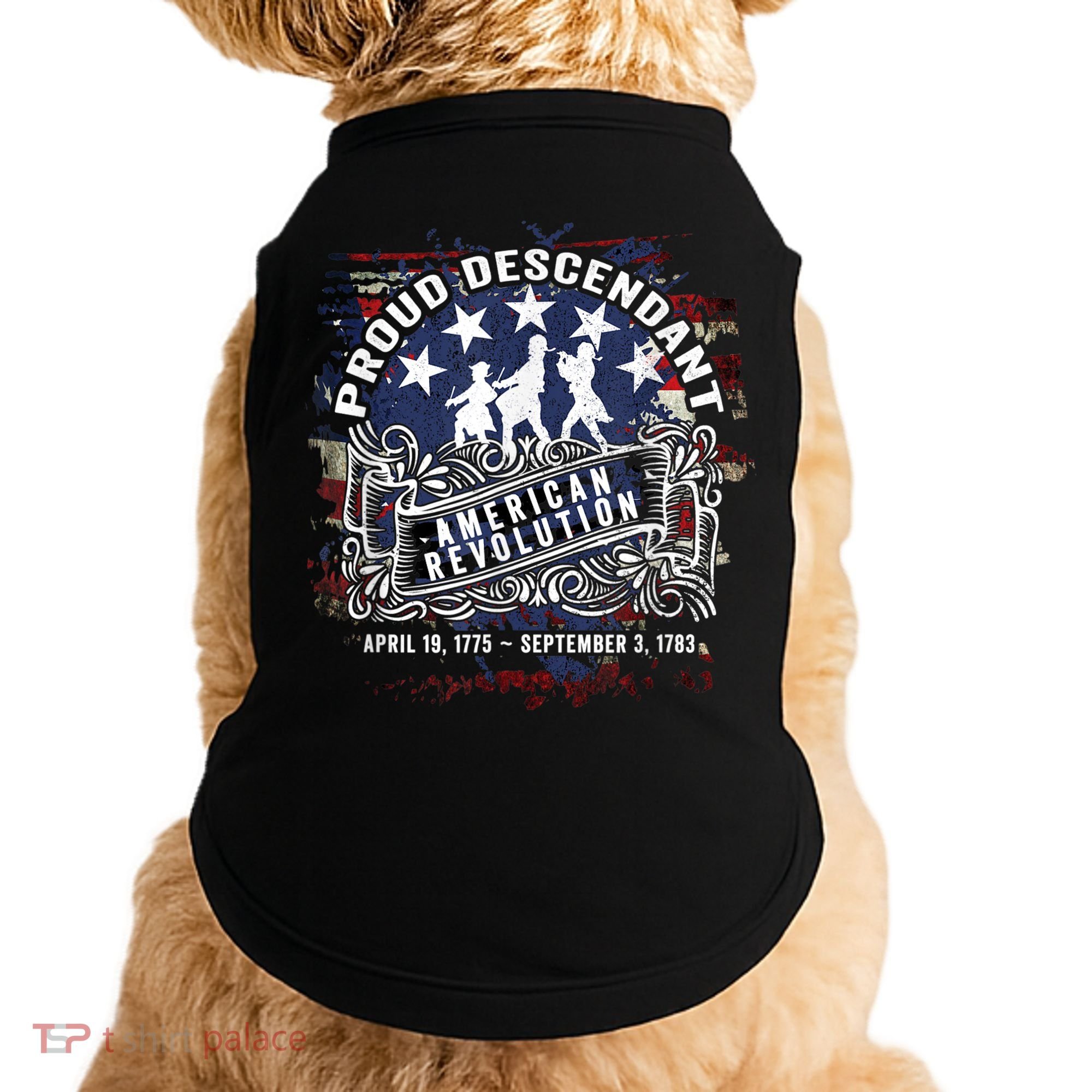 Proud Descendant American Revolution Fife And Drum Novelty Doggie Tank